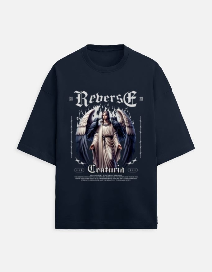 Reverse Angel Back Print Oversized T-Shirt