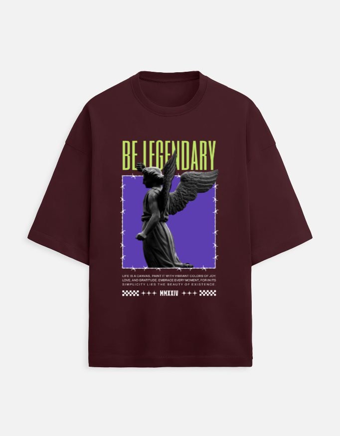 Reverse Angel Back Print Oversized T-Shirt