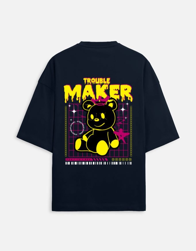 UrbanNova Trouble Maker Oversized T-Shirt bold graphic streetwear
