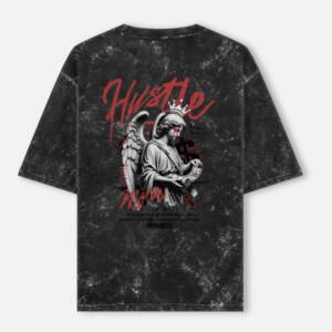 UrbanNova hustle more acid wash oversized tshirt motivational streetwear tee