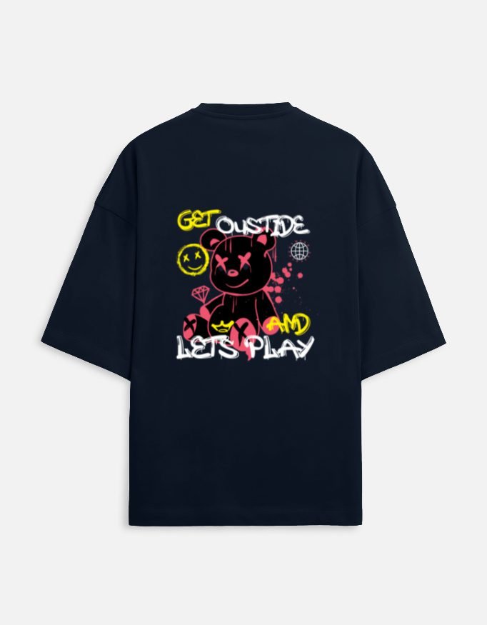 UrbanNova PLAY OUTSIDE Oversized T-Shirt graphic print casual streetwear