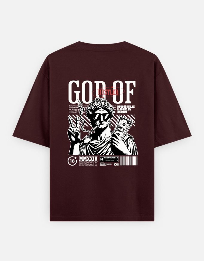 UrbanNova God of Hustler oversized t-shirt streetwear graphic tee
