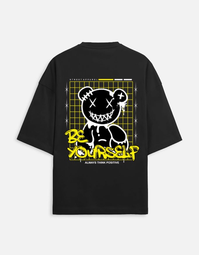 UrbanNova Be Yourself Oversized T-Shirt motivational graphic streetwear
