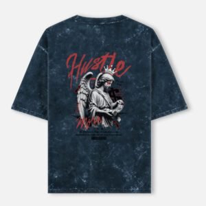 UrbanNova “Hustle More” Acid Washed Oversized Tee