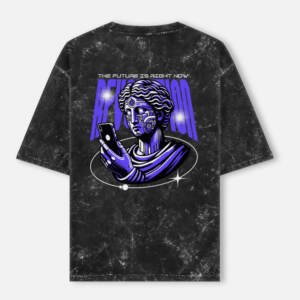 UrbanNova neo vision acid wash oversized t-shirt streetwear graphic tee