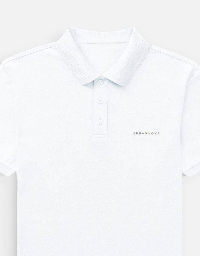 UrbanNova classic white polo t-shirt premium casual wear