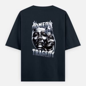 UrbanNova Comedy Tragedy oversized t-shirt artistic mask streetwear