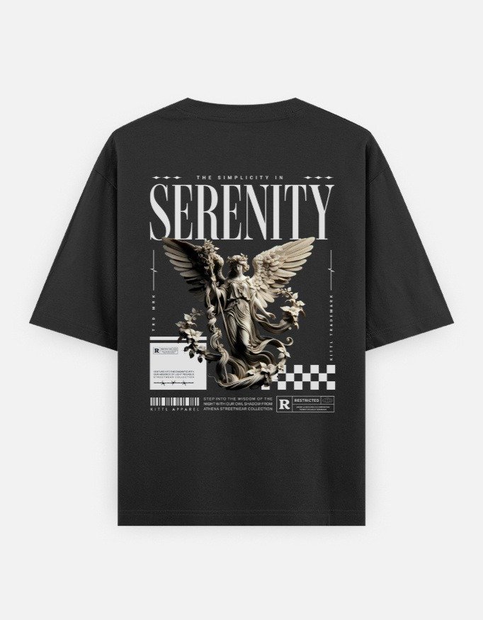UrbanNova serenity oversized tshirt minimal aesthetic graphic tee