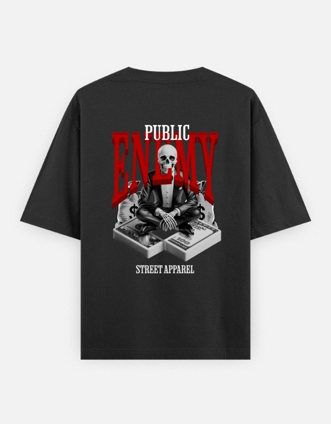 public enemy oversized tshirt bold graphic streetwear india