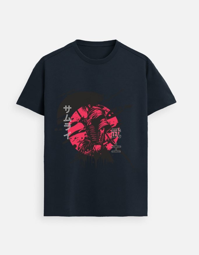 UrbanNova Crimson Samurai T-Shirt anime graphic bold streetwear